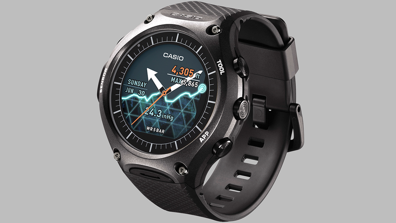 Illustration for article titled Casio’s Sensor-Packed Android Wear Watch Can Survive the Outdoors Longer Than You